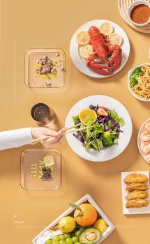 Großhandel B2B Klare Kinder Snack Schale, acht Stück + Boden